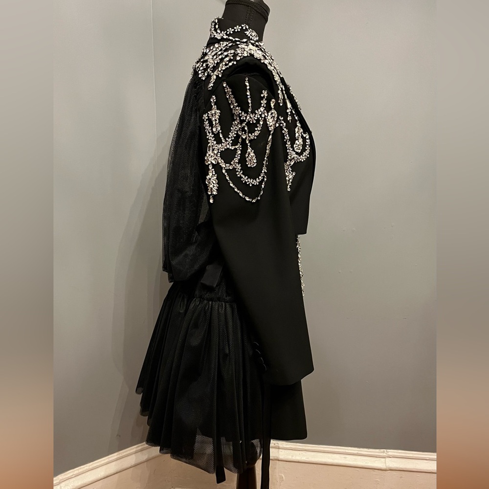 ASO Lady Gaga Alexander McQueen SS22 Embellished Hybrid Jacket/Dress, sz IT40 - Picture 6 of 16
